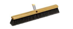 24" Floor Broom - Black Tampico Fiber with 60" Threaded Handle